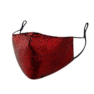 Red Sequin Face Mask